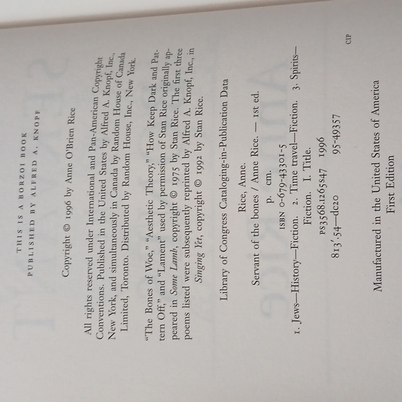 Autographed 1st Edition “Servant of the Bones,” by Anne Rice - Picture 8 of 8